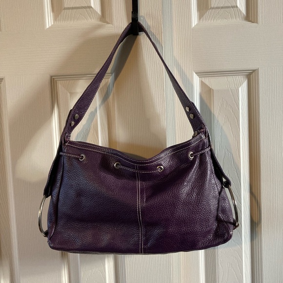 Guia’s Purple Pebble Leather Bag Made In Italy - Picture 8 of 13